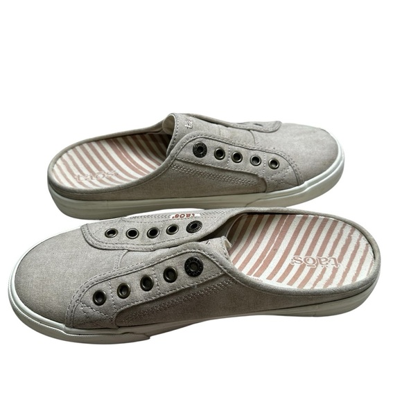 Taos Women’s 9.5 Tan Oat Washed Canvas EZ-Soul Slip On Mule Sneaker - Picture 5 of 11